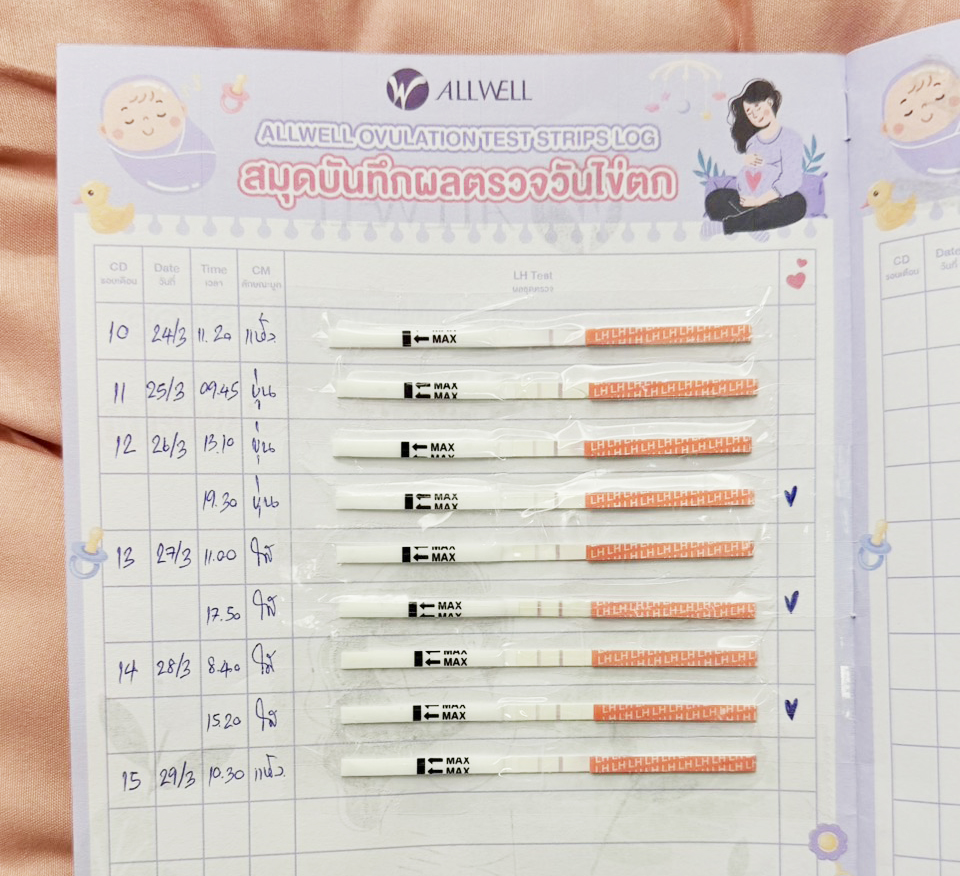 ตารางบันทึกผลตรวจตกไข่