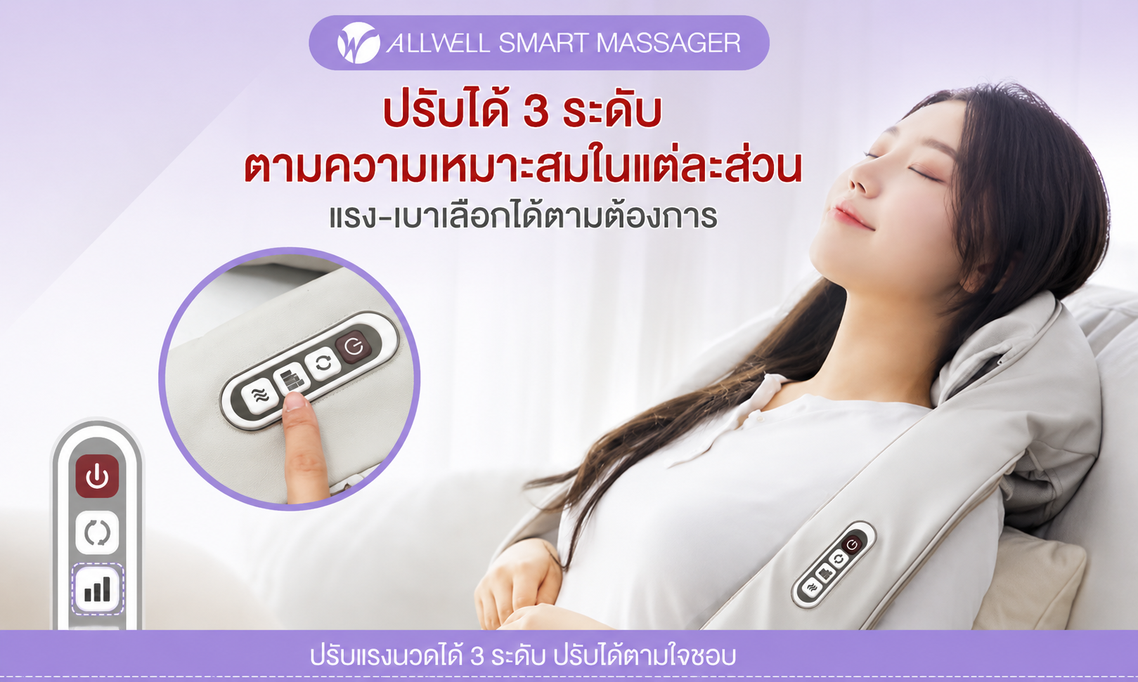 ครื่องนวดคอบ่าไหล่ไฟฟ้า ALLWELL ปรับความเร็วได้ 3 ระดับ
