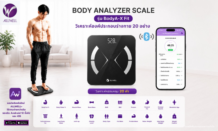 เครื่องชั่งวิเคราะห์องค์ประกอบร่างกาย รุ่น BodyA-X Fit