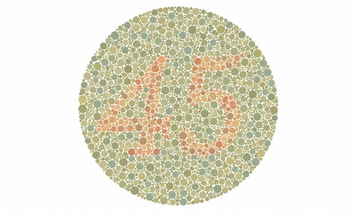 ภาพทดสอบตาบอดสีแดงเขียวเลข 45
